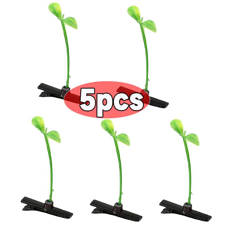 Creative Funny Little Bean Sprouts Grass Hair Clips for Girls Fashion Green Grass Bean Sprout Hairpins Plant Hair Accessories