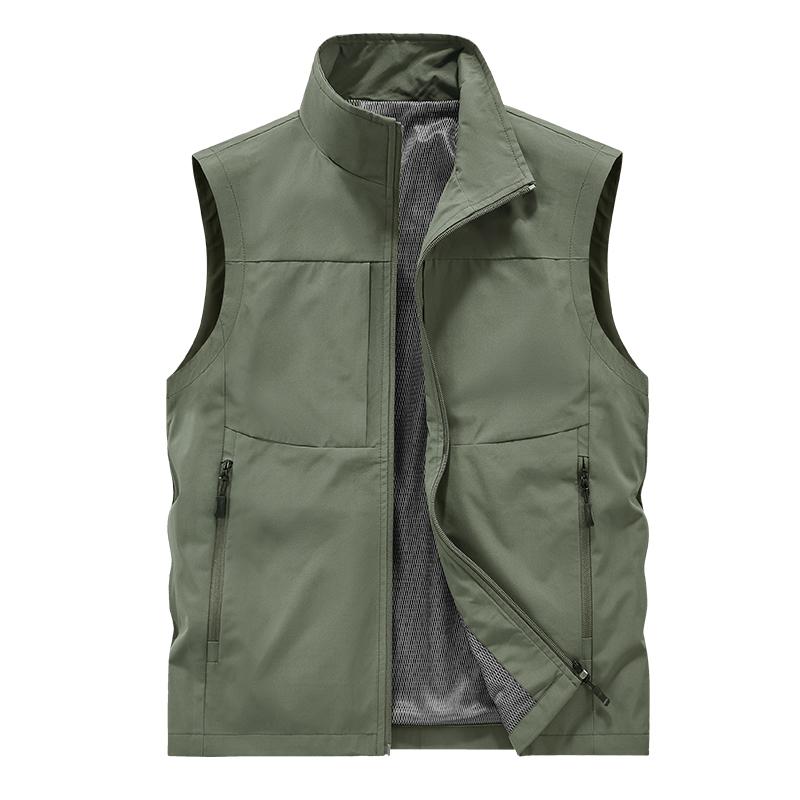 Men's Outdoor Sports Leisure Fishing Windproof Breathable Leather Vest Spring and Autumn Outdoor Sleeveless Camouflage Vest