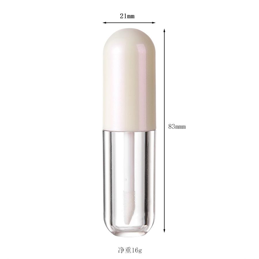 4.3ml Round Clear Empty Lip Gloss Tube, Refillable Lip Oil Container, Cosmetic Packaging for Lip Glaze