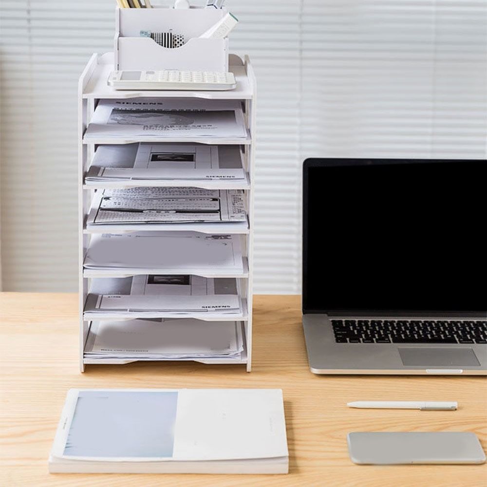 Large Capacity Multi-layer File Storage Rack Space Saving File Holder Desk Organizer  Office
