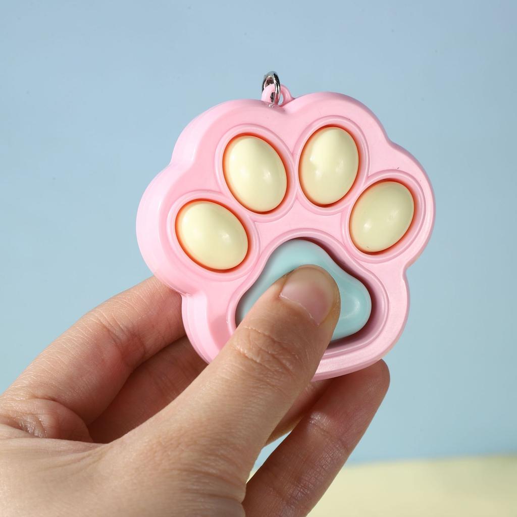 Cartoon Cat Claw Button Decompression Toy Key Pendant Bag Accessories Creative Keychain