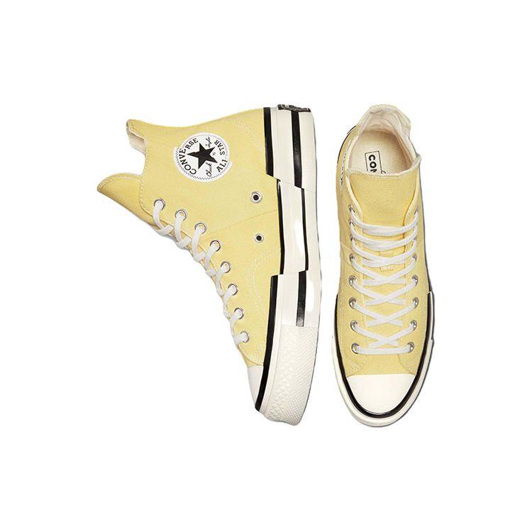Converse Chuck 70 Plus Chuck Taylor All Star Plus Trendy Deconstructed High-Top Canvas Shoes Unisex Sneakers Light-Yellow A00740C
