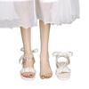 2025 Summer New Versatile Non-slip Fairy Style with Skirt One-word Belt Sandals Pearl Chain Fashionable Flat Female