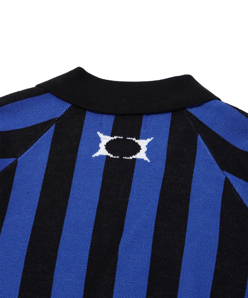 Critic Strickstreifen Renn-Trikot Schwarz