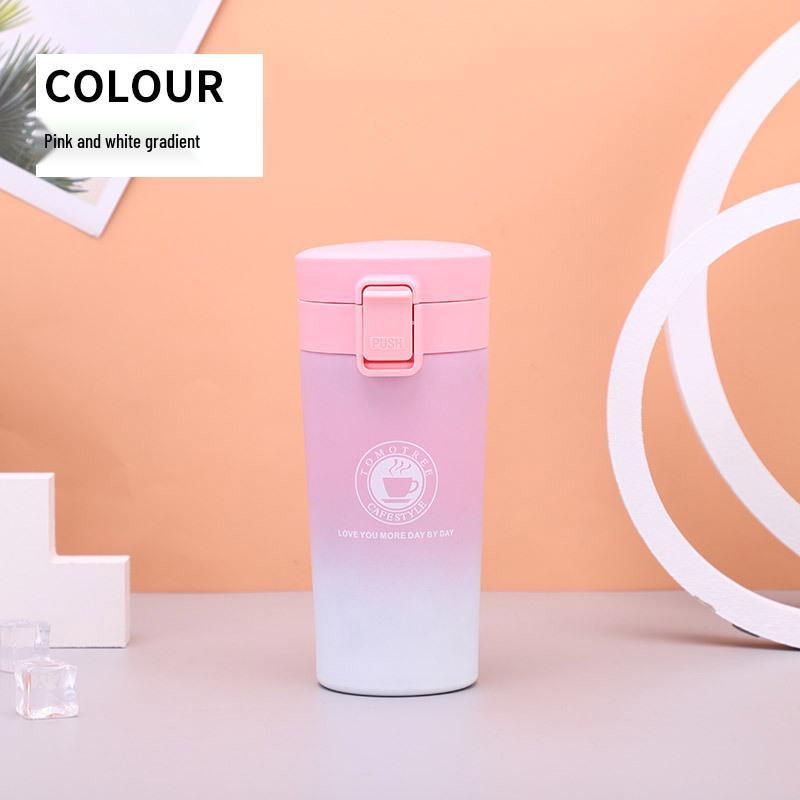 Erste Generation Edelstahl doppelwandig isolierter Kaffeebecher für das Auto - Tragbares Pop-up-Design
