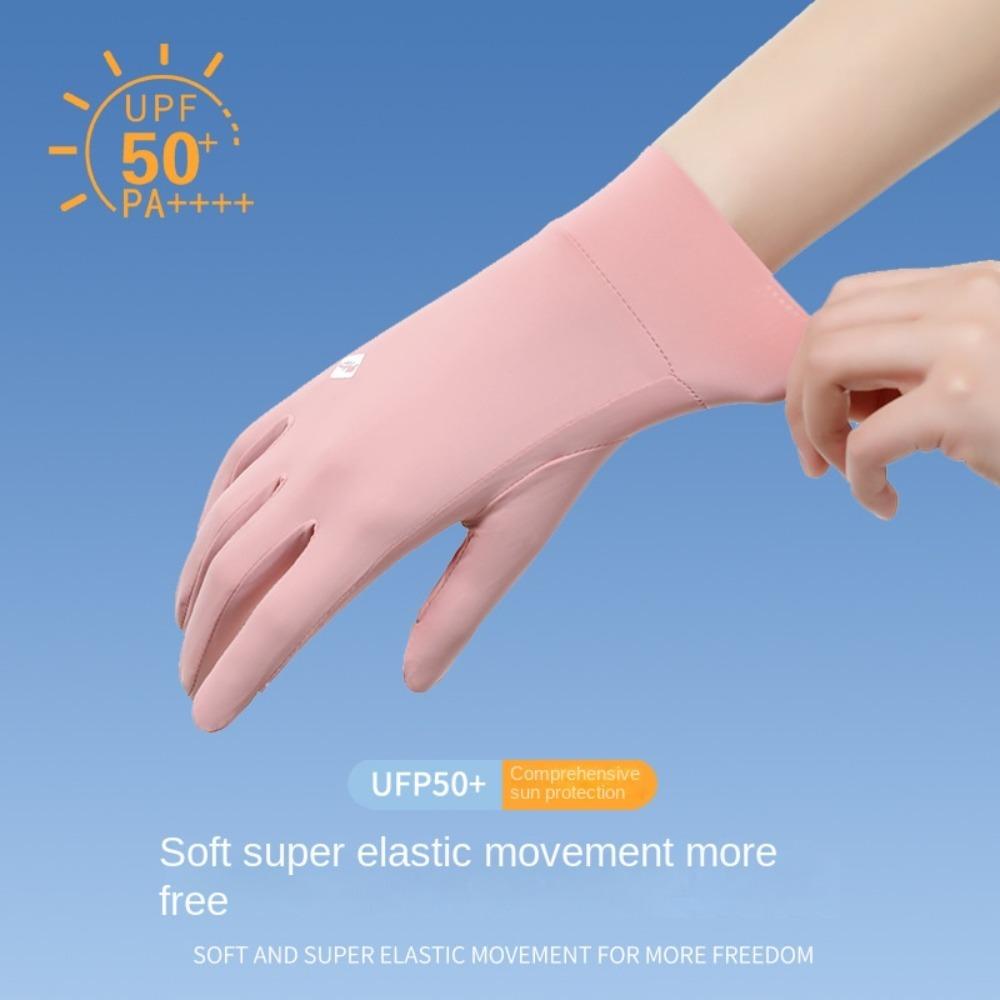Silicone Anti Slip Ice Silk Riding Gloves Breathable Summer Driving Mittens  Outdoor