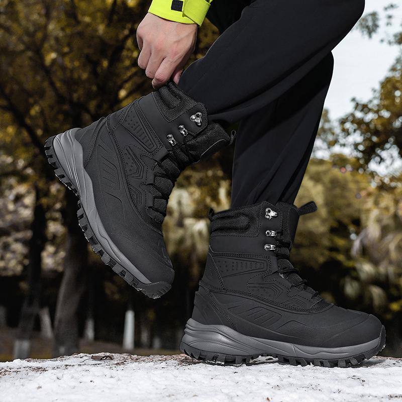 Winter Men's Snow Boots Mid-cut Thick Sole Plush Non-slip  Wear-resistant Large Size Snow Boots for Winter Mens Winter Boots