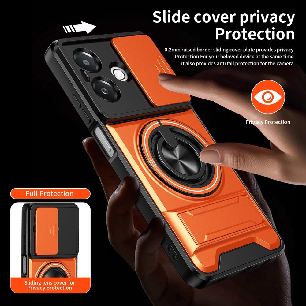 KEYSION Magnetic Phone Case for OPPO A3 A3X 5G A5i Slide Camera Protection Upright Kickstand 360 Ring Shockproof Back Cover