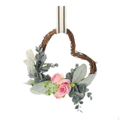 Heart Shaped Wreath 5.91"valentine's Day Decor Decorative Garland Festival Hanging Ornament