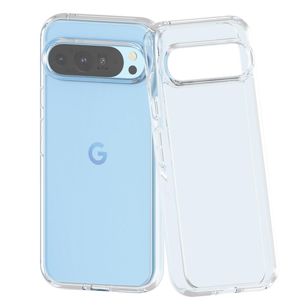 

For Google Pixel 9 Pro Case PC+TPU Shockproof Clear Phone Cover Transparent White