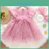 Girl Summer Dress With Pearl Embellishments For Kids Casual Princess Attire