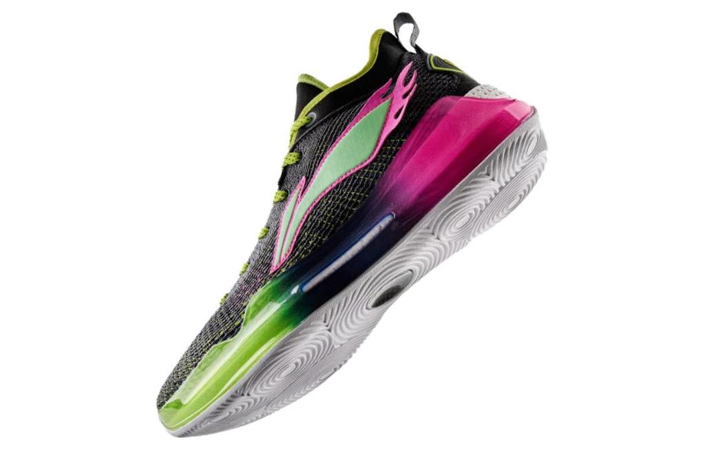 Li Ning YuShuai 13 Boom Basketball Shoes Men's Low Top Ebony Black/Lime Green ABAQ013-16