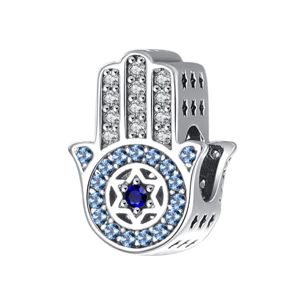 New S925 Sterling Silver Blue Eye & Greece Christ Cross Buddha Charms Bead Fit Original  Bracelets Charm DIY Women Jewelry
