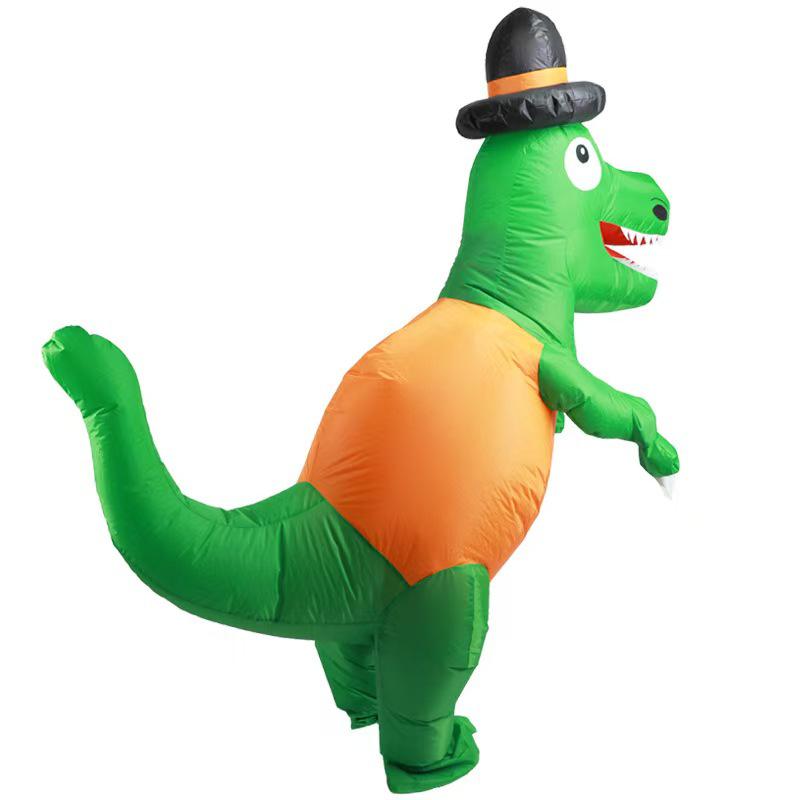 Inflatable Dinosaur Ride-On Costume for Kids - Halloween Parent-Child Activity Prop