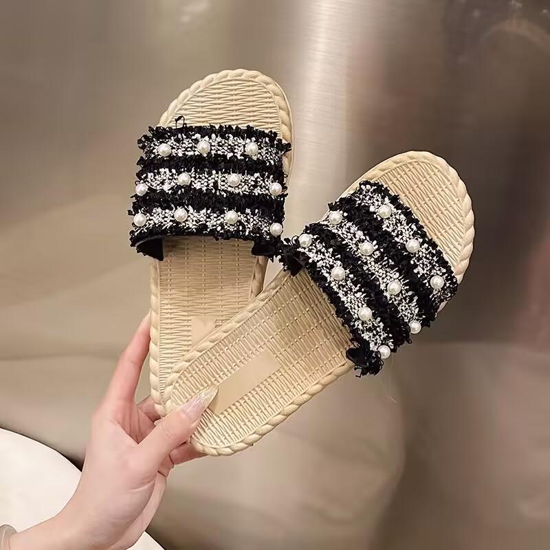 Женские модные домашние тапочки Осень и Лето Классическая обувь 36 чёрный