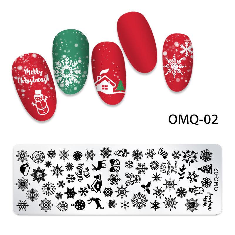 Japanese Nail Art Printing Template, Marble Christmas Snowflake Nail Art Printing Steel Plate
