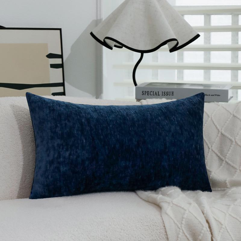 Light Luxury Pillow Sofa Living Room Solid Color Simple Lumbar Pillow Car Office Cushion Long Strip Lumbar Pillow