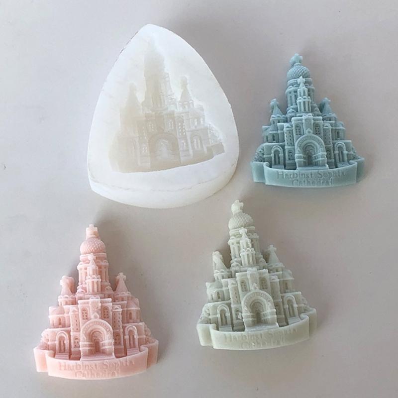 Castle Molds Resins Molds Church Silicone Moulds Baking Molds Decorations X3UC