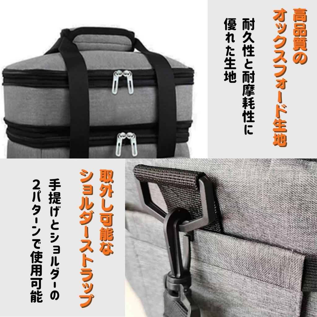 COZENTA Cooler Double 18L Box, Soft, Small, Lightweight, Layer, Insulated, Handbag/Shoulder Bag, 2-Way, (Gray)
