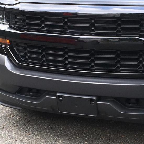 For 2016- Chevrolet Silverado Plate Bracket License Tag Holder Plastic Front
