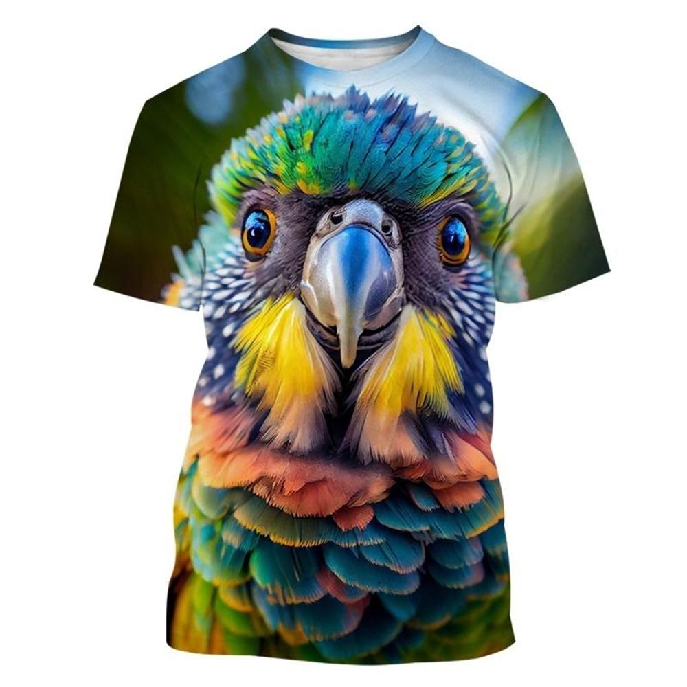 Parrot 3d Printed T-Shirt Men's Woemen's Fashion Casual Cool T-Shirt Funny Summer Short Sleeve Tops New Unisex Kids T Shirt