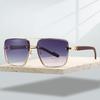 Fashion Retro Pilot Gradient Shades Women New Trendy Wooden Travelling Decor Sunglasses Chic Metal Rim Men's Sun Glasses