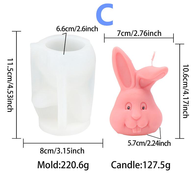 Easter Bunny Silicone Mold DIY Bowknot Grinning Rabbit Basket EggShape Multi Purpose Candle Plaster Tool Managed Holiday Decor