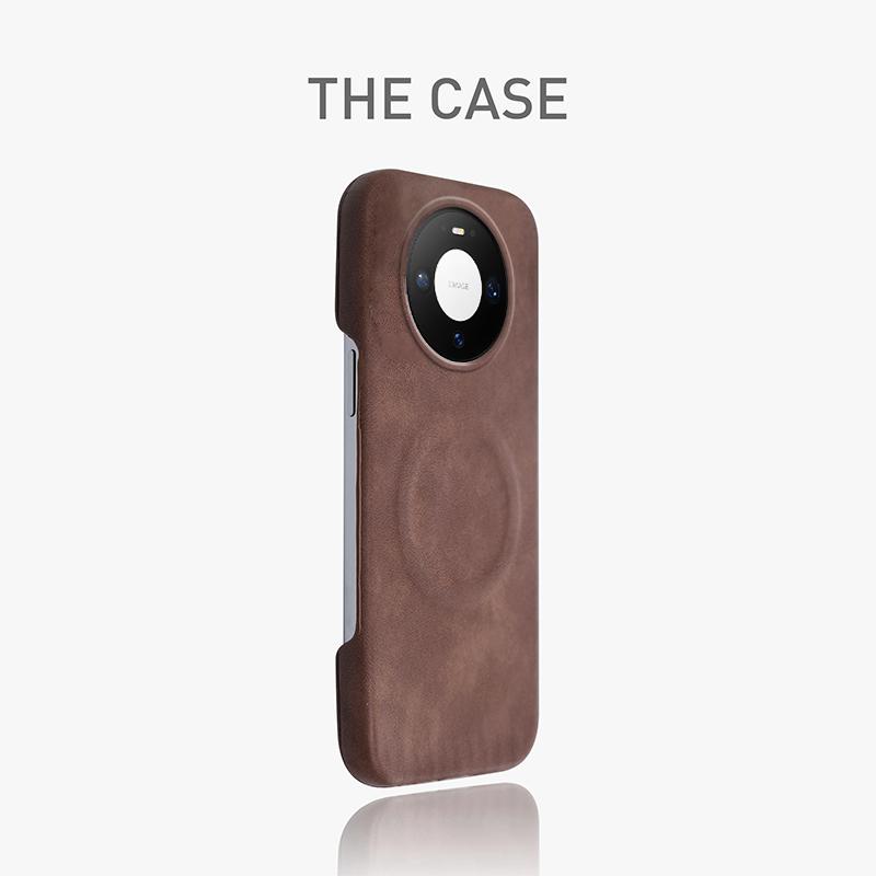 

Cases For Honor Mate 80Pro PU Leather Sheepskin Frameless Anti-Fall Hard Case For Mate 80 Pro Magnetic Wireless Charging Cover Huawei Mate 80 Pro темно-коричневого кольору