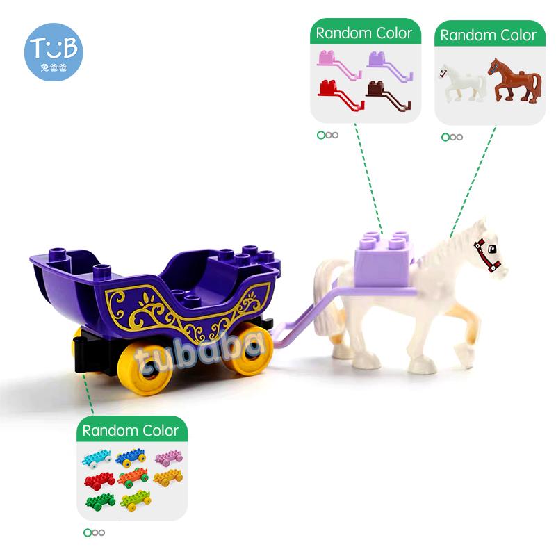 Big Building Blocks Marine Farm Animal Cat Dog Accessories Lion Shark Compatible With Duploed City Education Children Gift Toys