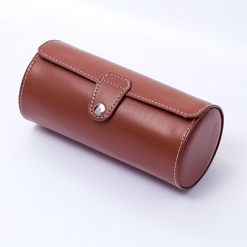 

Well Zone Light And Handy Portable 2/3/4 Slots Black/Brown Leather Watch Case Zipper Watch Box Gift