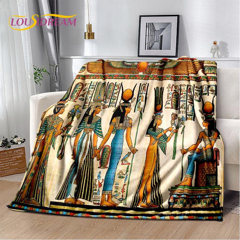 3D Egyptian Mythology Pharaoh Hieroglyphics Soft Plush Blanket,Flannel Blanket Throw Blanket for Living Room Bedroom Sofa Picnic