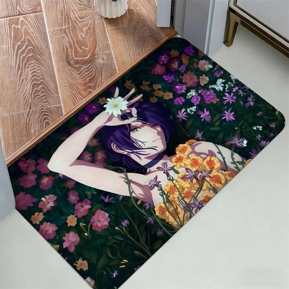 C-Chainsaw Man Fußmatte Gemütliche Flanell Weiche Dicke Rutschfeste Matte für Wohnzimmer Schlafzimmer Küche Dekor Teppiche
