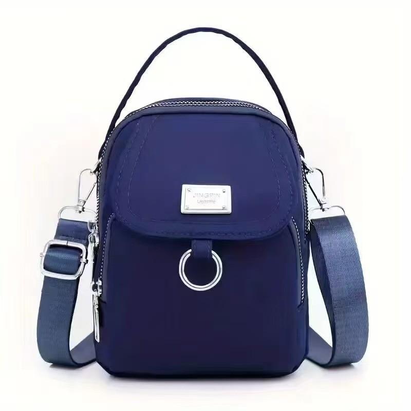 1PC Lady Casual Messenger Bag Solid Color Multi-function Purse Multi-layer Lightweight Oxford Handbag Suitable for Going Out