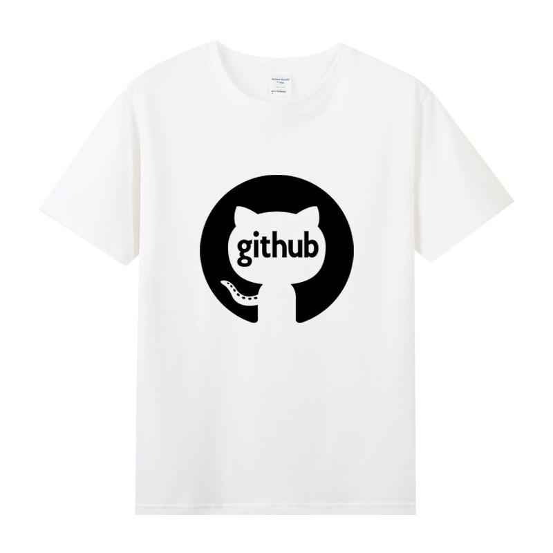 Summer Github Octocat Homebody Geek Programmer Pure Cotton Roundneck Shortsleeved Tshirt for Men and Women