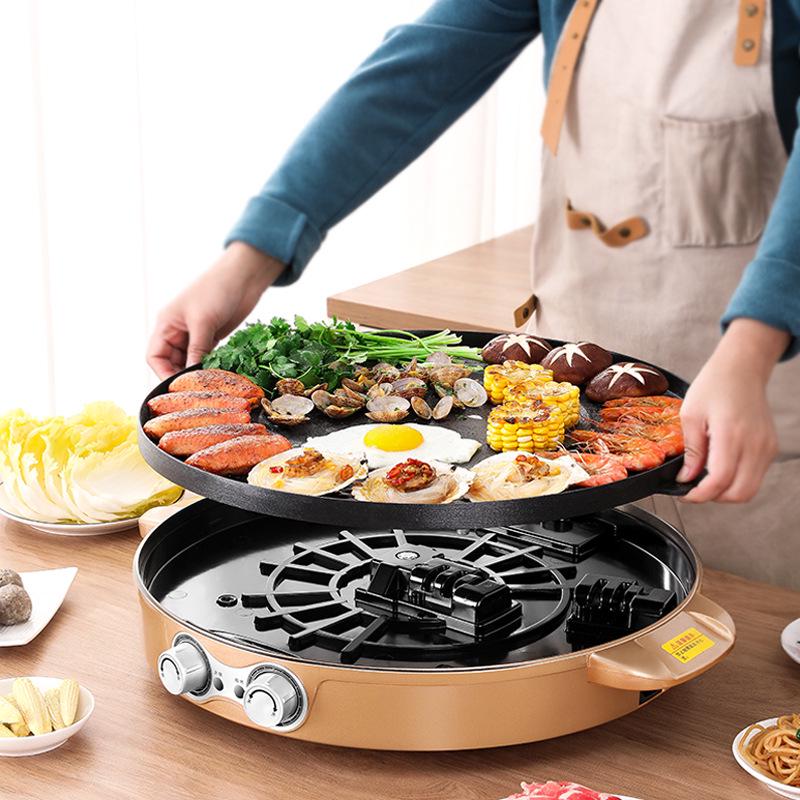 Smokeless Non-Stick Electric Grill & Shabu-Shabu Multi-Function Hot Pot
