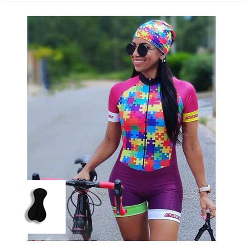 Women's Summer Short Sleeve Triathlon Onesie Breathable, Bicycle Mountain Bike Sportswear