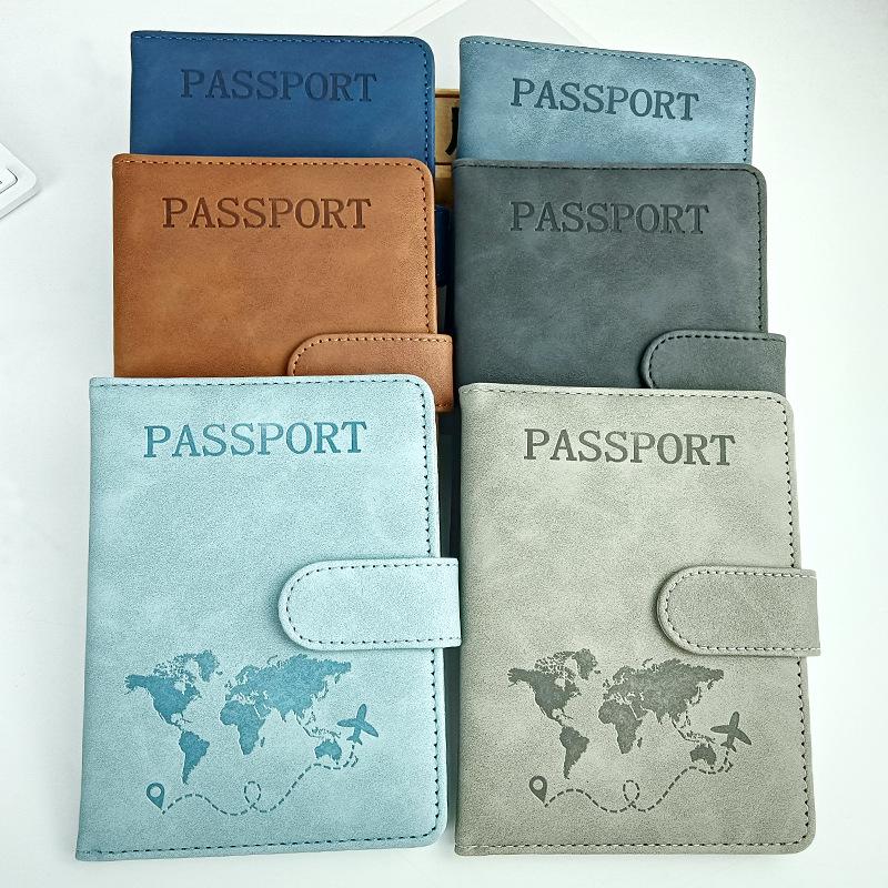 PU Leather Multi-Card Passport Holder with Embossed Design