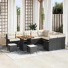 12 Piece Garden Sofa Set with Cushions Black Poly Rattan