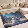 Holiday Theme Area Rug With Cartoon Santa Snowman Ghost Pumpkin Artistic Patterns Soft Carpet For Living Room Festival Decor