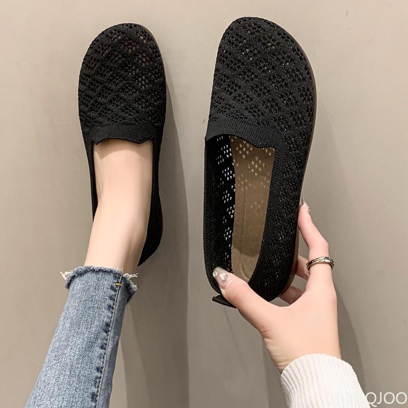 Fashion Summer mesh breathable flat shoes breathable lace casual comfortable lightweight sports shoes summer women's flat shoes
