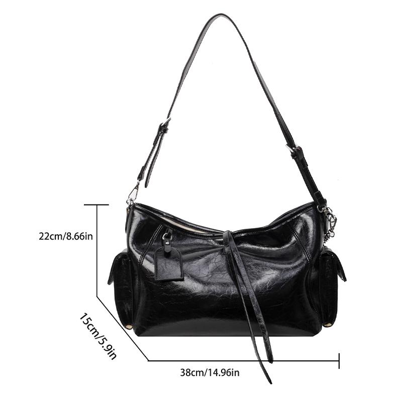 New High Quality, Large Capacity Women's Bag, Unique Black Commuter Dumpling Bag Chain Strap Crossbody Shoulder Bag