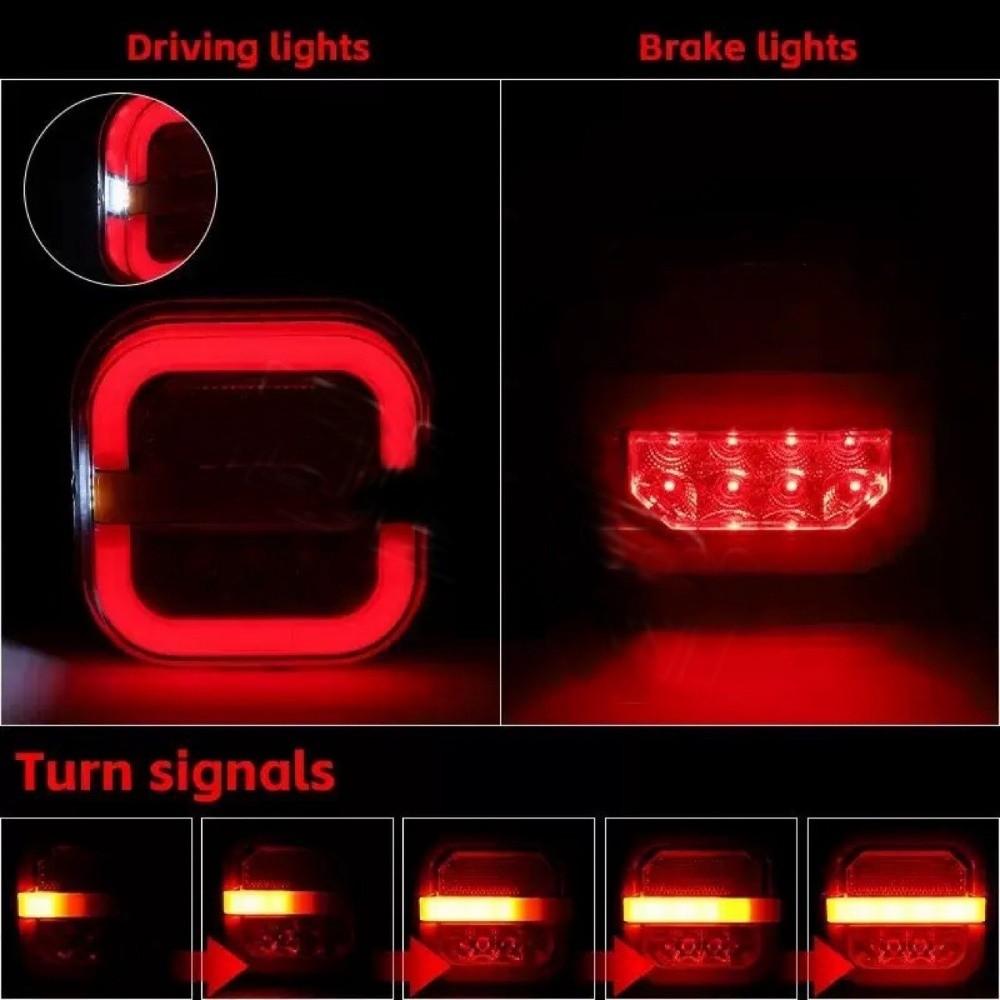 Square Wireless Trailer Lights Waterproof LED Trailers Rear Lights  Car Accessories