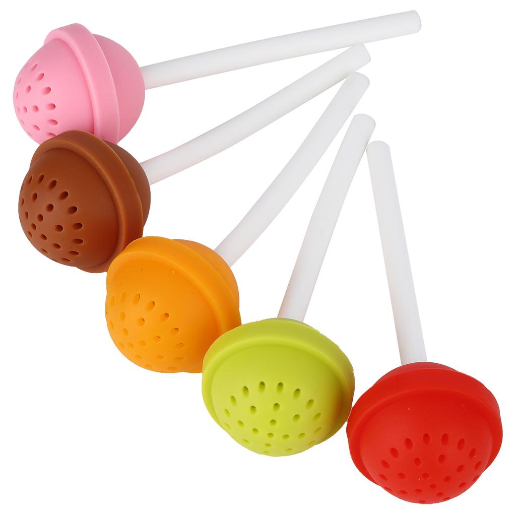 5Pcs Tea Infuser Silicone Loose Tea Strainer Filter Tea Ware Set for Home Office Use