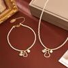 Chinese Fortune Gourd Pendant Pearl Necklace & Bracelet Set: High-End Elegant Collarbone Chain