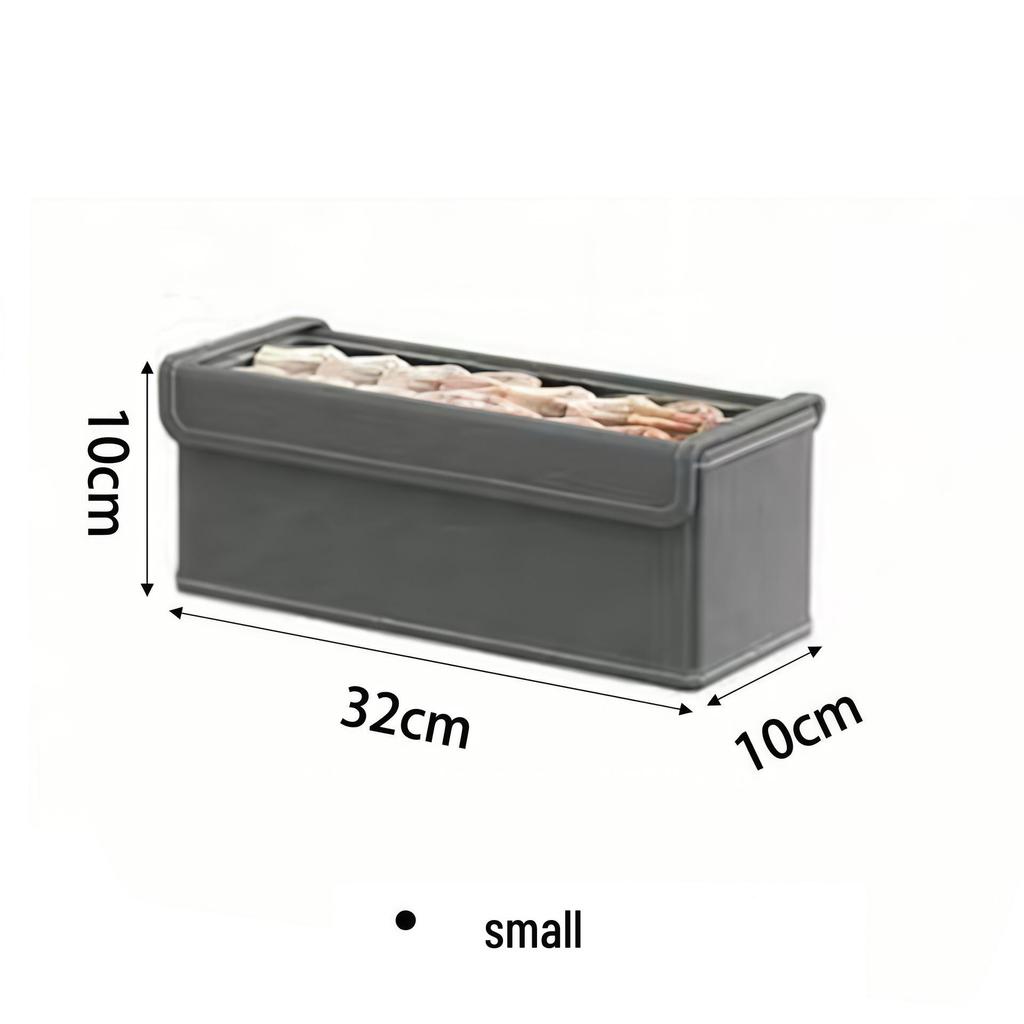 Cotton Linen Wardrobe Organizer Box with Mesh Visibility