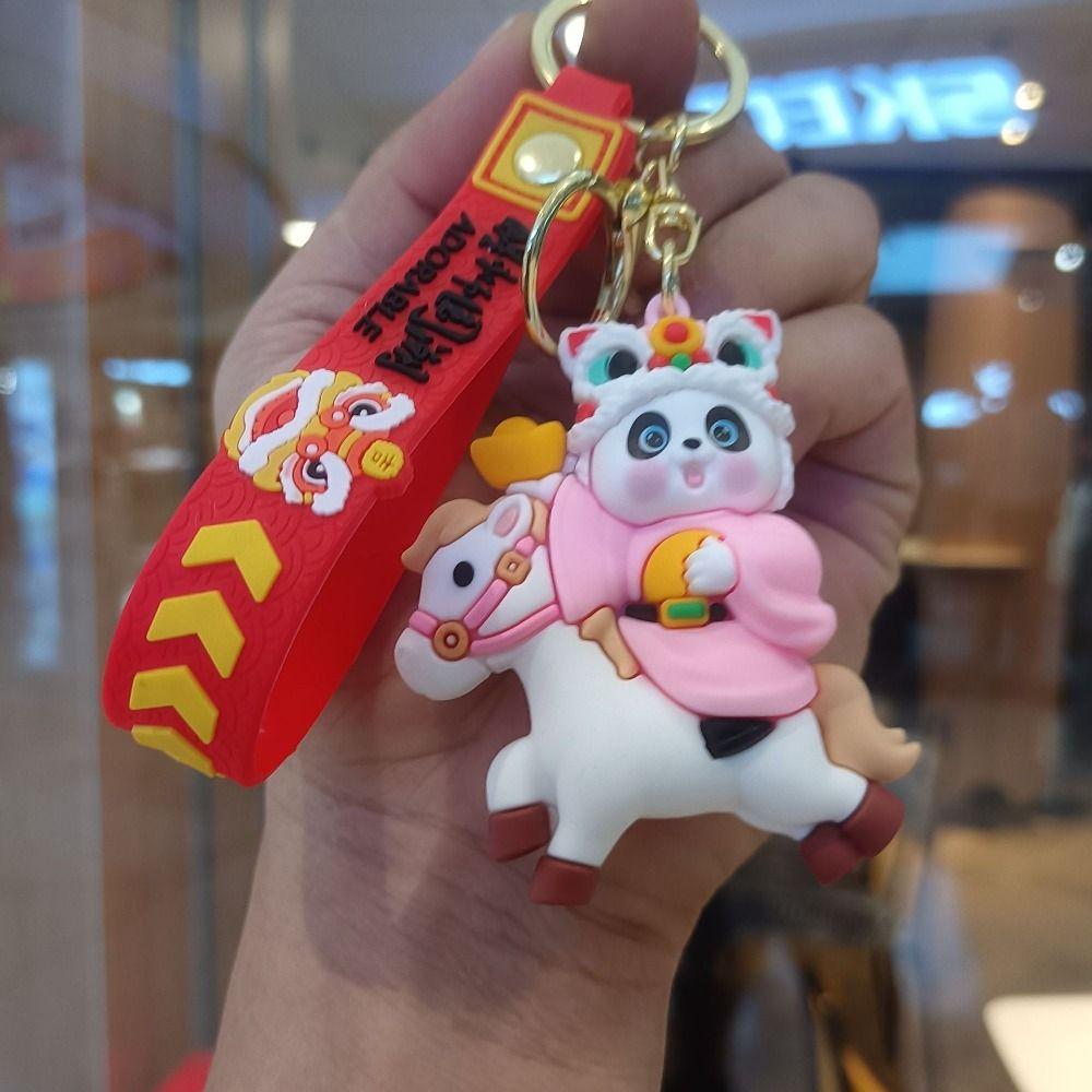 Cute 2026 Horse Year Keychain Traditional Cartoon Horse Bag Pendant  Festive Decor