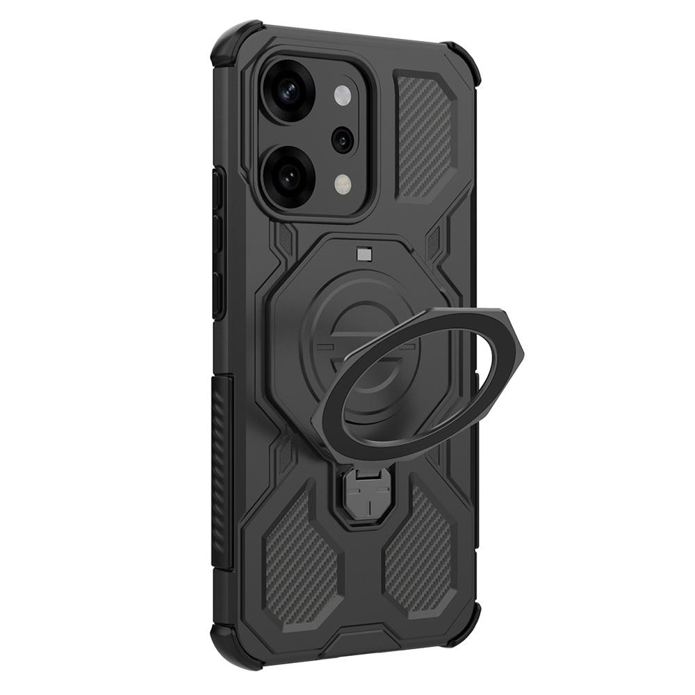 For Oppo Reno14 Pro 5G (Global) Magnetic Case Rotating Metal Kickstand PC+TPU Phone Back Cover