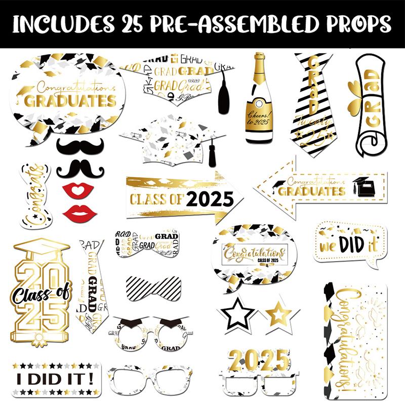2025 Abschluss Po Booth Requisiten Rahmen Banner Für Abschlussfeiern 2025 Deko Shooting Hintergrund Requisite Partyzubehör