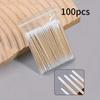Wooden Nail Sticks & Swabs - White Alcohol-Free Nail Polish Remover Tools for Precision Detailing,Salon & Manicure Accessories
