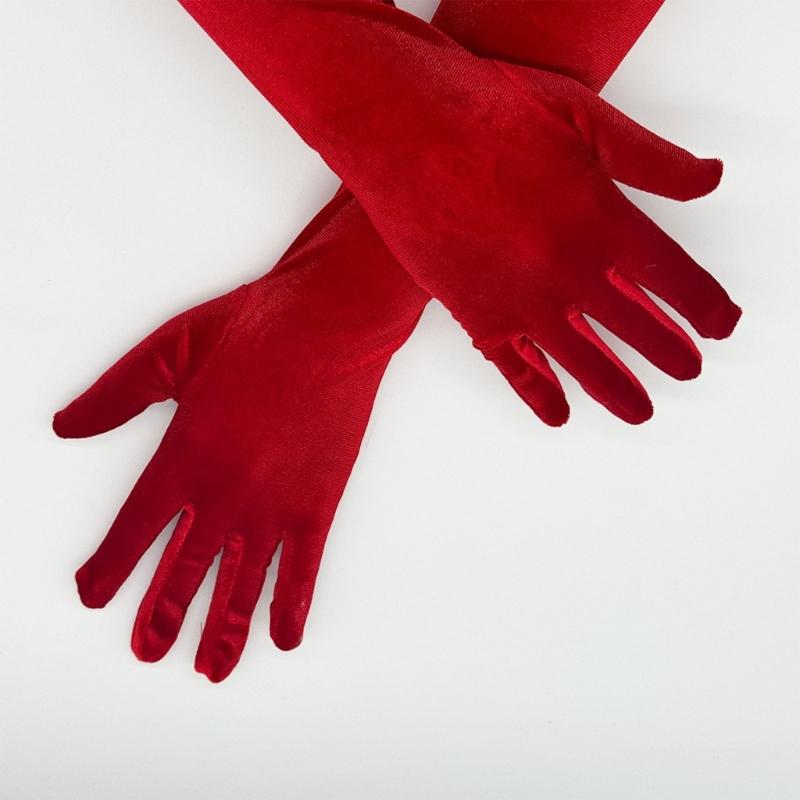 Breathable Holiday Gloves Fashion Red Polyester Christmas Gloves For Family Gatherings And Festive Event